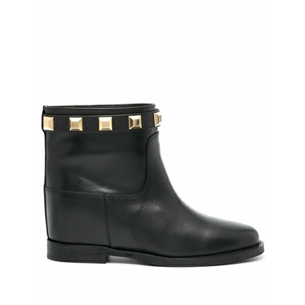 ヴィアローマ15 レディース ブーツ シューズ Santa monica stud-embellishment ankle boots Black