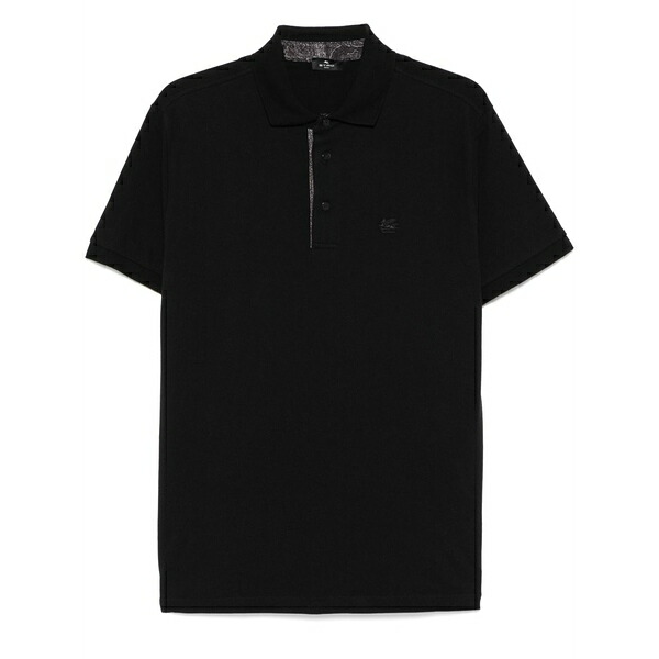 エトロ メンズ スポーツシャツ トップス Cotton polo shirt Black