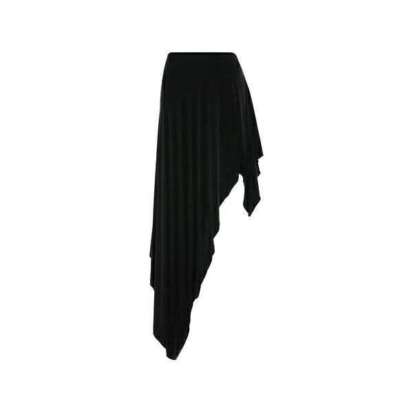 マルタンマルジェラ レディース スコート ボトムス Draped asymmetric MIDI skirt Black