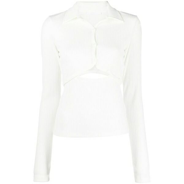 ヘルムート 言葉づかい レディース プルオーバー トップス Cut-out knitted top White