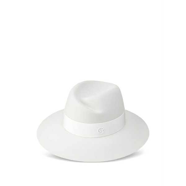 メゾンミッシェル レディース 帽子 アクセサリー Virginie ribbon-detailed fedora hat White｜asty