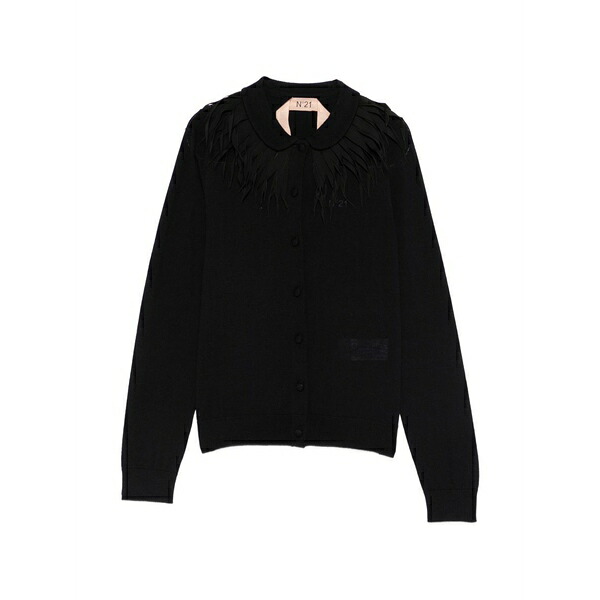 ヌメロ ヴェントゥーノ レディース ジレー アウター Collar knitted cardigan Blue