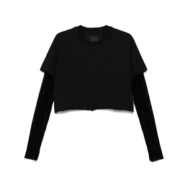 ジバンシー レディース ティーシャツ トップス Overlapped cropped t-shirt Black