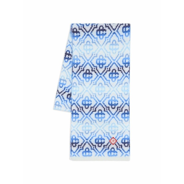 カサブランカ メンズ えり巻き・袈裟・えり巻き 付属物 Space dye monogram scarf Blue
