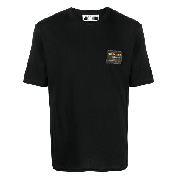 モスキーノ メンズ プルオーバー トップス Logo-appliqu?? t-shirt Black