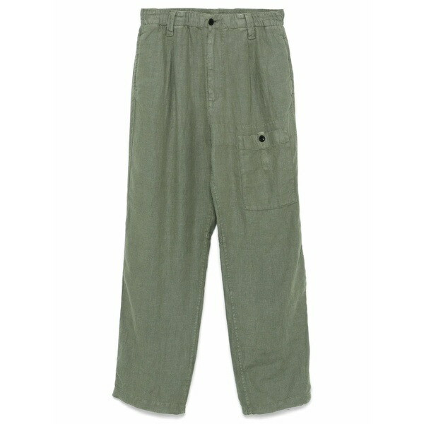 シーピーカンパニー メンズ 心地好いズボン下 ボトムス Linen trousers Green