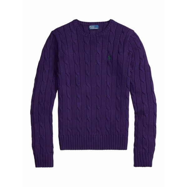 ラルフローレン レディース 編み物\u0026プルオーバー アウター Cable-knit sweater Purple レディースファッション-ニット・セーター