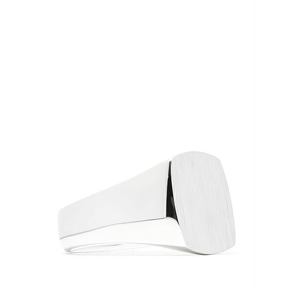 トム白木 メンズ 輪っか 佩び物 Cushion satin signet ring Metallic