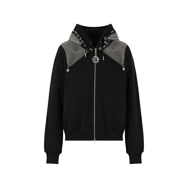 チョポヴァ ロウェナ レディース パーカー・スウェットシャツ アウター Zip-up embellished hoodie  Black