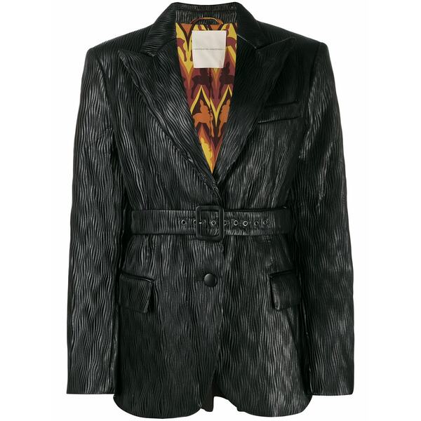 マルコ デ ヴィンチェンツオ レディース 上衣＆上衣 アウター Belted pleated blazer Black