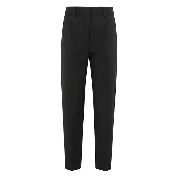 セブンティ レディース 心地好いズボン下 ボトムス Flat-front trousers Black