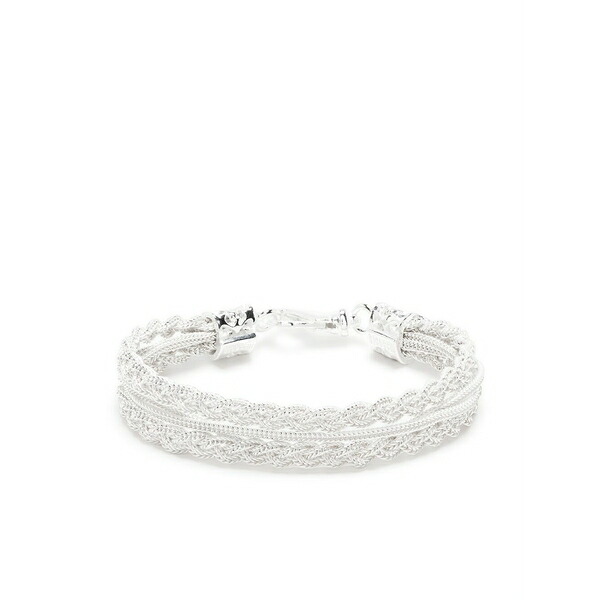 エマニュエレ ビコッキ メンズ ブレスレット・バングル・アンクレット 付属物 Ice braided bracelet White