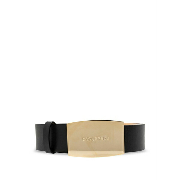 ディースクエアード メンズ 胴締め 佩び物 Logo engraved belt  Black