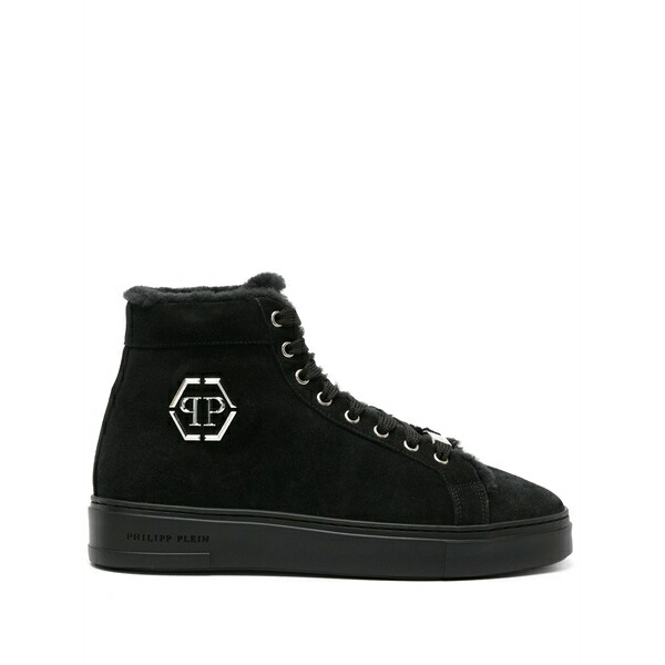 フィリッププレイン メンズ スニーカー シューズ Hexagon high-top sneakers Black｜asty
