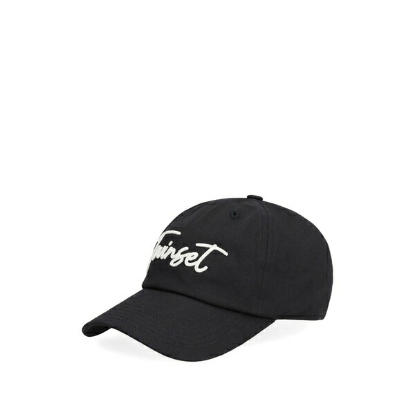 ツイン仕かける レディース かぶり笠 付属品 Logo-embroidery baseball cap Black