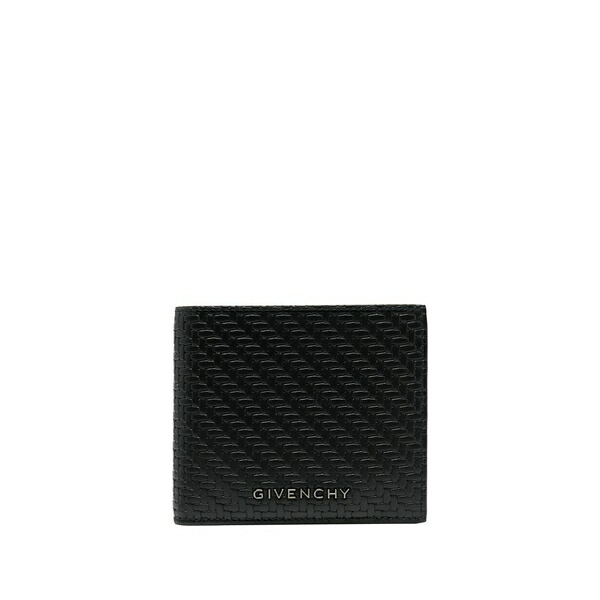 ジバンシー メンズ 金入れ 付属物 Textured leather folding wallet Black