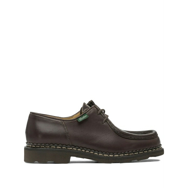 パラブーツ メンズ スリッポン・ローファー シューズ Leather lace-up loafers Brown|asty