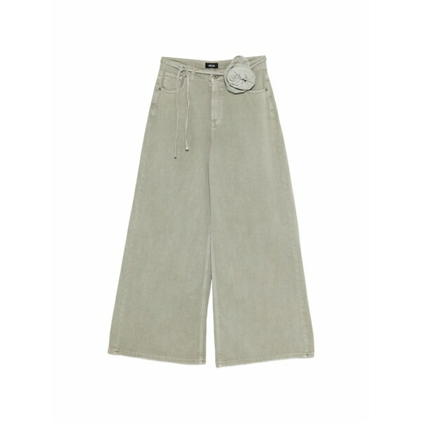 ディキシー レディース ジーンズズボン下 ボトムス Flower-detail cotton jeans Green