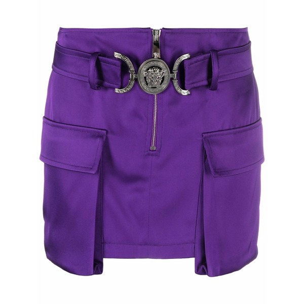 ヴェルサーチ レディース スコート ボトムス Medusa head-motif miniskirt Purple
