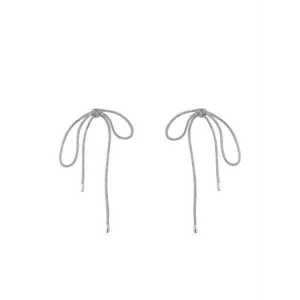 エリア レディース ピアス&イヤリング アクセサリー Crystal-knot long earrings Silver|asty
