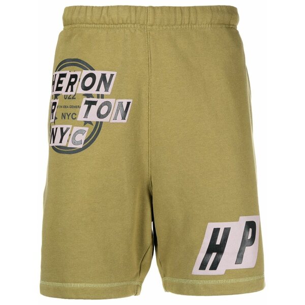 戸呂 プレストン メンズ 心地好いズボン下 ボトムス Logo-print track shorts  Green