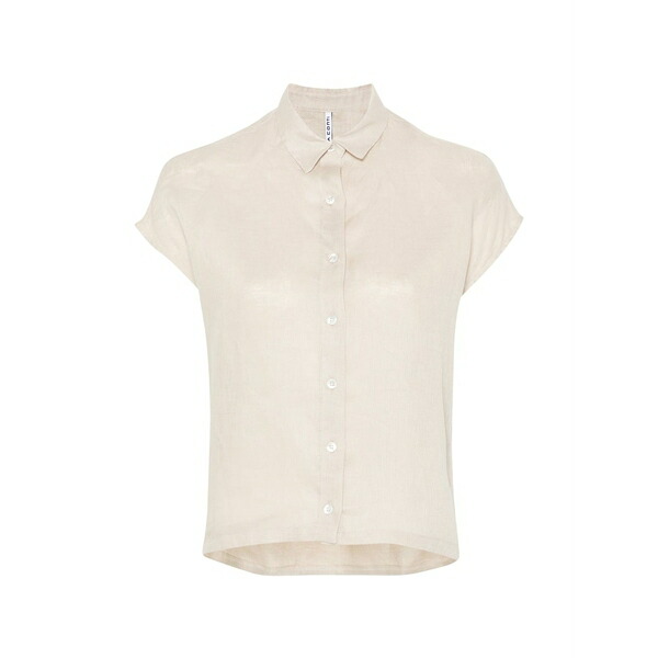 リビアナコンティ レディース シャツ トップス Myriam short-sleeve linen shirt Neutrals|asty