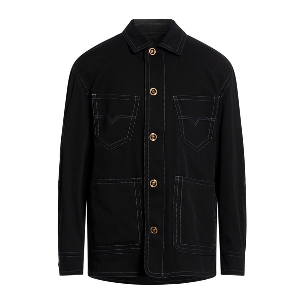 【貨物輸送無料】 ヴェルサーチ メンズ 上衣＆上衣 アウター Denim outerwear Black