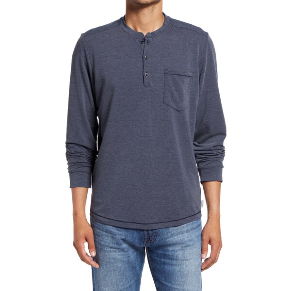 5年保証』 アウトドアリサーチ メンズ Tシャツ トップス Men's Aberdeen Performance Henley Naval Blue  Heather