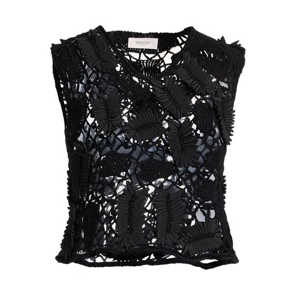 【送料無料】 アグノラ レディース Tシャツ トップス Tops Black｜asty