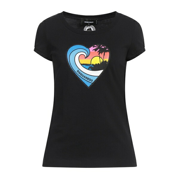 【貨物輸送無料】 ディースクエアード レディース ティーシャツ トップス T-shirts Black