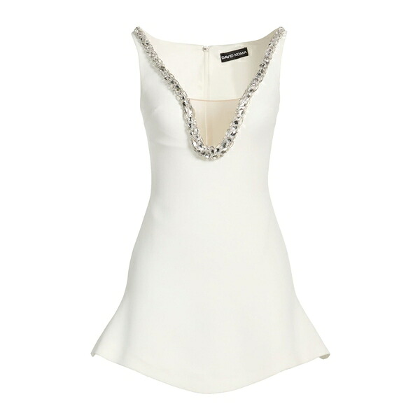 【送料無料】 デヴィッド コーマ レディース ワンピース トップス Mini dresses White｜asty
