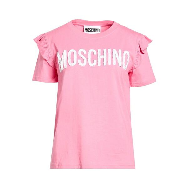 【送料無料】 モスキーノ レディース Tシャツ トップス T-shirts Pink|asty