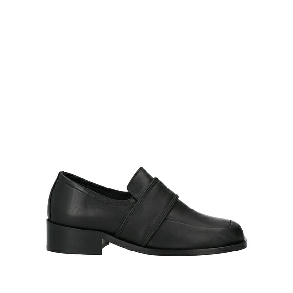 【貨物輸送無料】 バイ毛革 レディース スリッポン・ローファー シューズ Loafers Black