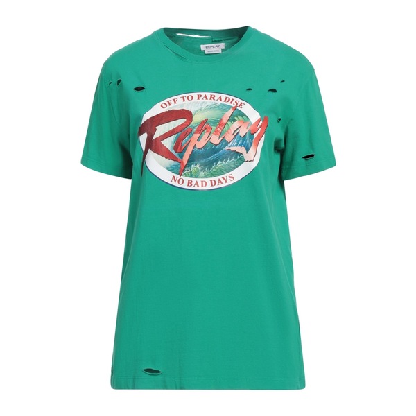 【貨物輸送無料】 リプレー レディース プルオーバー トップス T-shirts Green