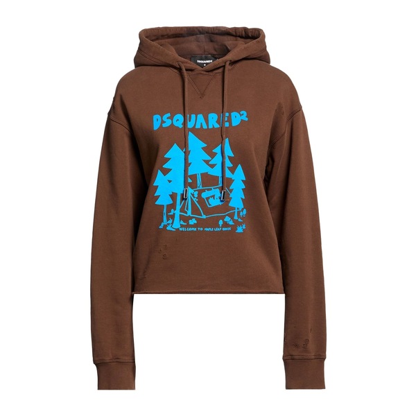 【貨物輸送無料】 ディースクエアード レディース パーカー・スウェットシャツ アウター Sweatshirts Brown