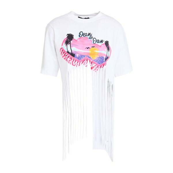 【貨物輸送無料】 ディースクエアード レディース ティーシャツ トップス T-shirts White