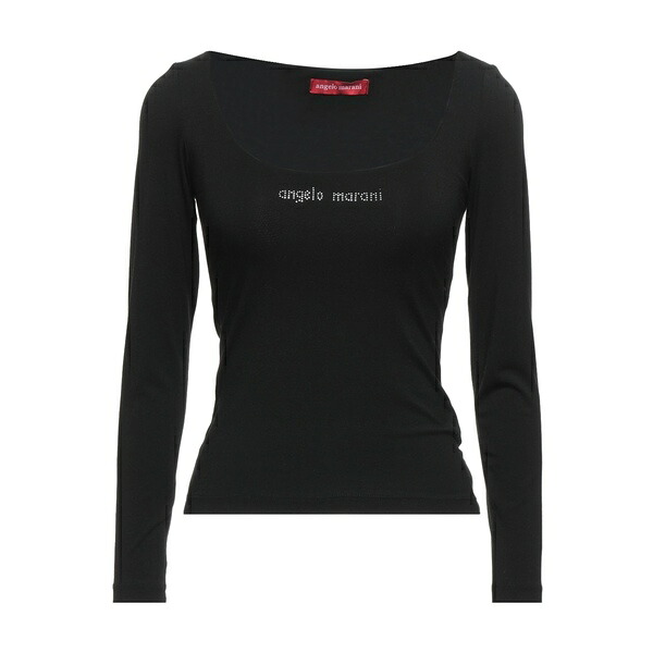 【貨物輸送無料】 アンジェロマラニー レディース プルオーバー トップス T-shirts Black