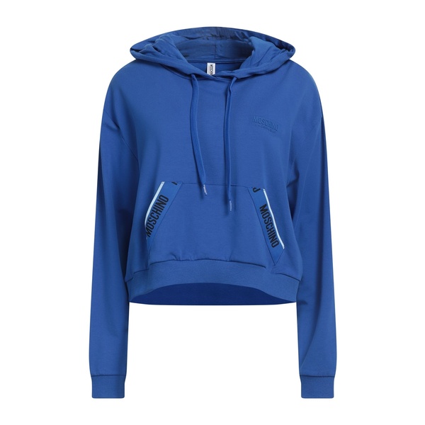 【貨物輸送無料】 モスキーノ レディース パーカー・スウェットシャツ アウター Sweatshirts Blue