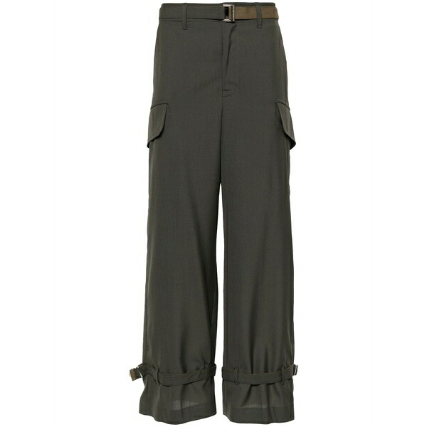 サカイ メンズ カジュアルパンツ ボトムス Wide-leg cargo trousers Green|asty