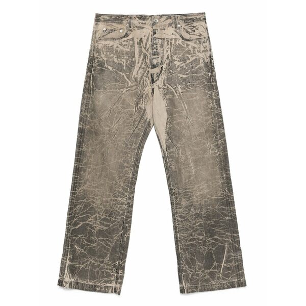 リックオウエンス メンズ デニムパンツ ボトムス Distressed cotton jeans Grey｜asty