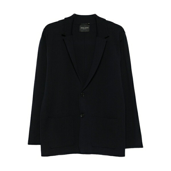 ロベルトコリーナ メンズ ジャケット&ブルゾン アウター Two-button patch-pocket blazer Blue|asty