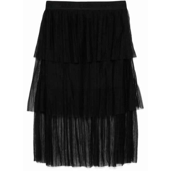 ダナ キャラン ニューヨーク レディース スカート ボトムス Tiered midi skirt Black｜asty