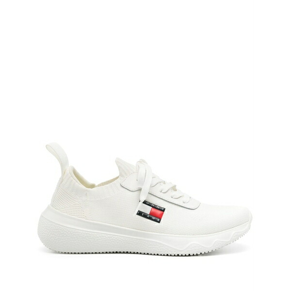 トミーヒルフィガー レディース スニーカー シューズ Knitted low-tops sneakers White｜asty