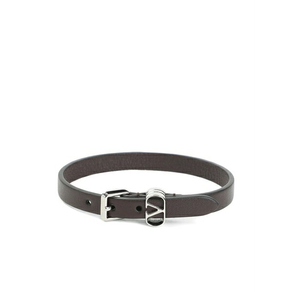 ヴァレンティノ ガラヴァーニ メンズ ブレスレット・バングル・アンクレット 佩び物 Leather v-logo bracelet Brown