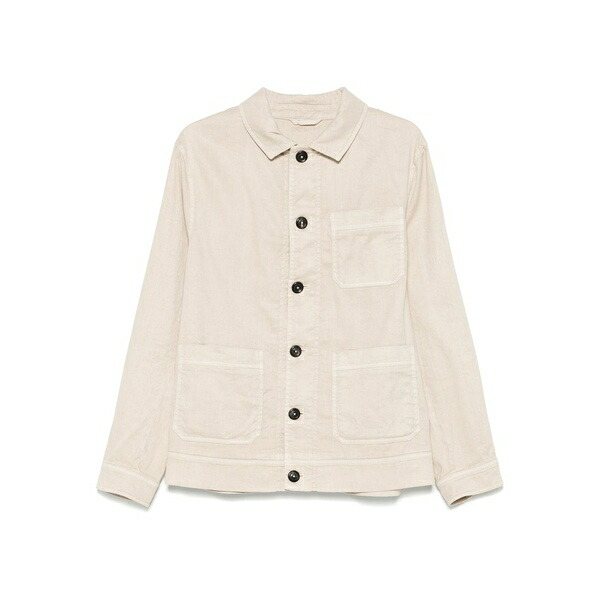 チルコロ1901 メンズ 上衣＆上衣 アウター Linen-blend shirt jacket Neutrals メンズファッション-コート・ジャケット
