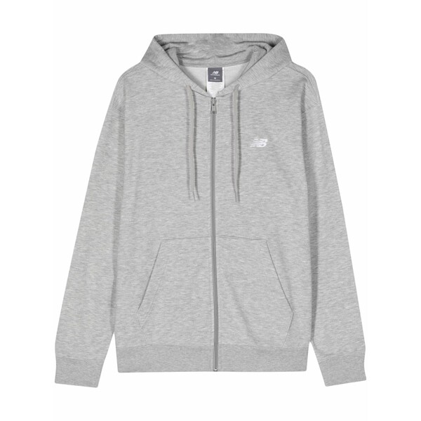 ニュー平衡にする メンズ パーカー・スウェットシャツ アウター Logo-embroidered zip-up hoodie Grey