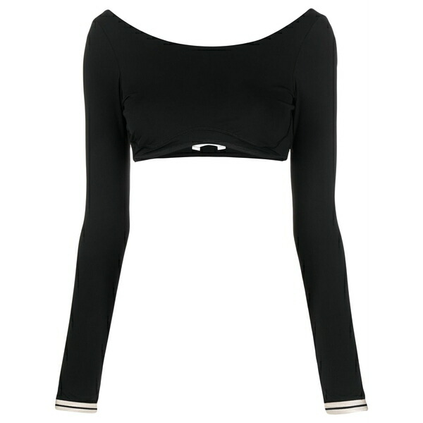 パーム・エンジェルス レディース Tシャツ トップス Long-sleeve crop top Black｜asty 49,680円