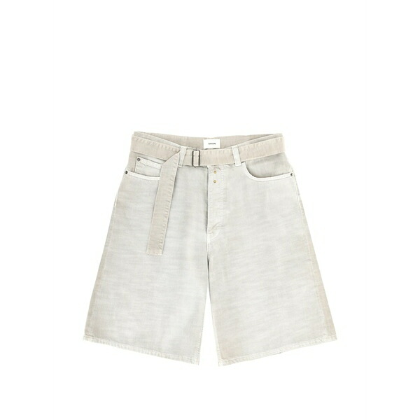 ハイクール メンズ カジュアルパンツ ボトムス Belted denim shorts Neutrals|asty
