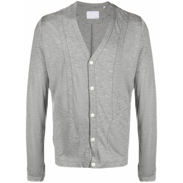 プライベートストック メンズ カーディガン アウター The constantine m茫漏lange-effect cardigan Grey｜asty