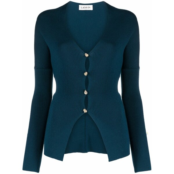 ランバン レディース カーディガン アウター Merino wool-blend cardigan Blue｜asty